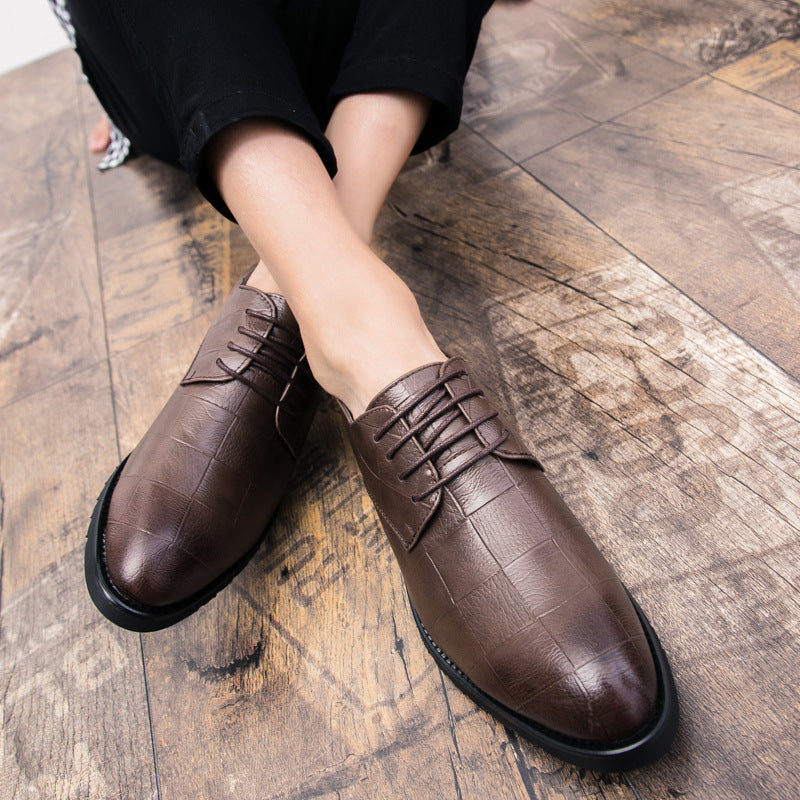 Hommes Cuir de style coréen Trendy Lace-up Casual Chaussures British Business Forme et Leisu