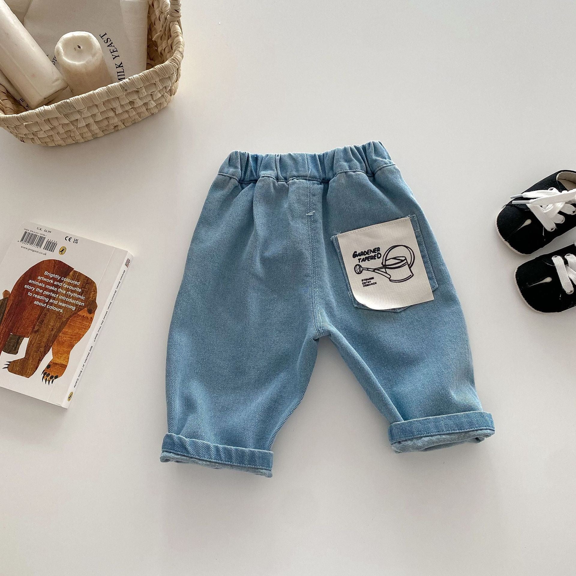 Pantalon casual imprimé de style japonais pour garçons