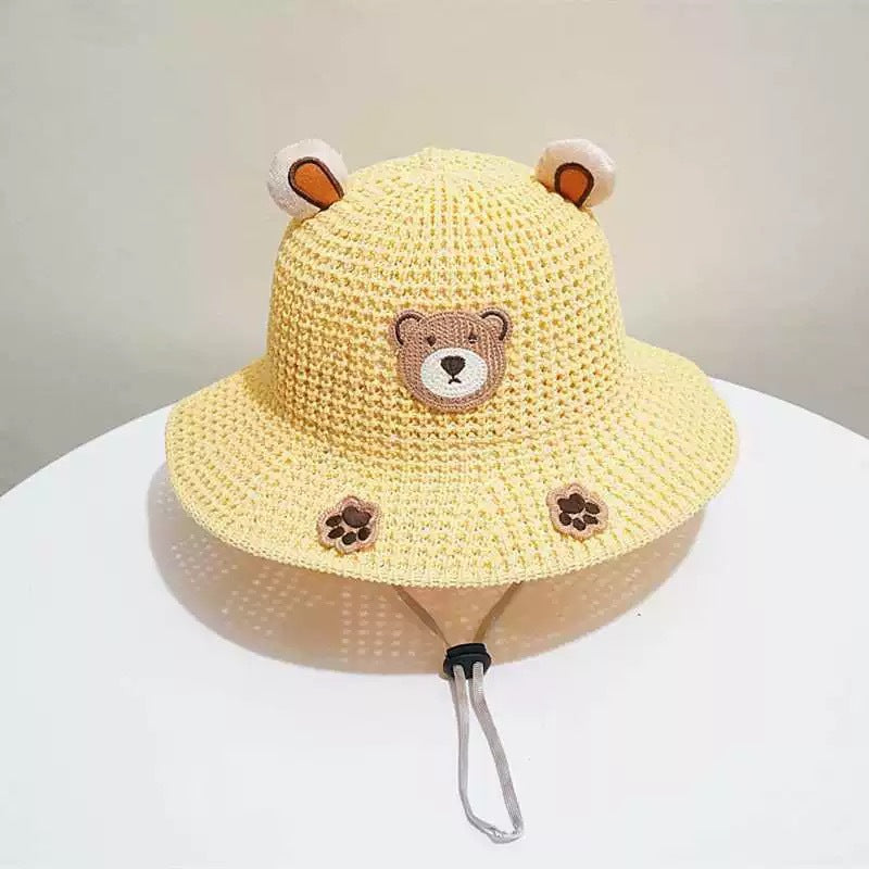 Ours Chapeau de paille résistant au soleil Chapeau de soleil respirant Baby Travel