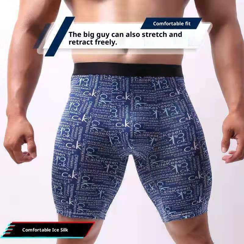 Sous-vêtements hommes Courants Version élargie de Boxer en soie glacée