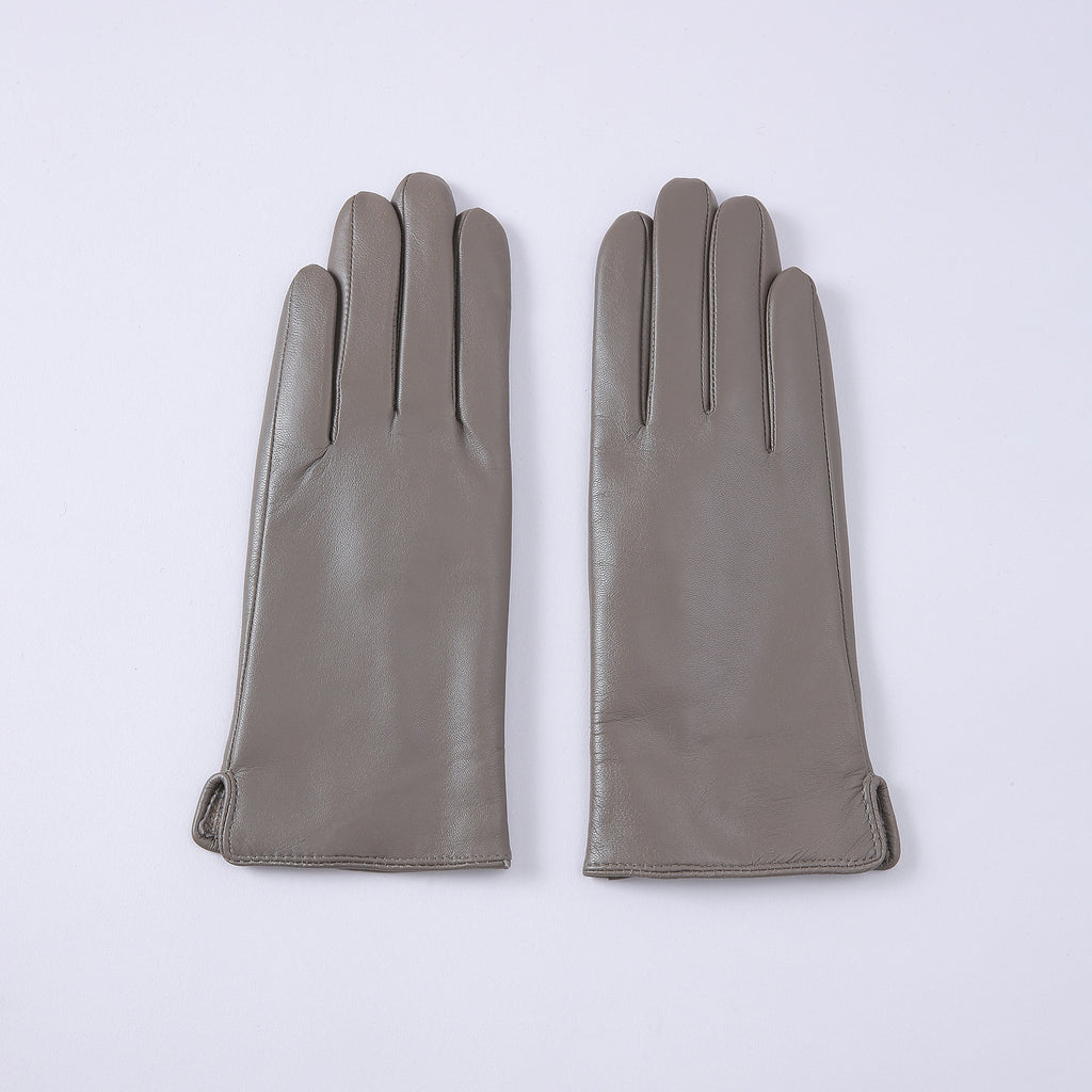 Gants en cuir thermique à couleurs solides pour femmes