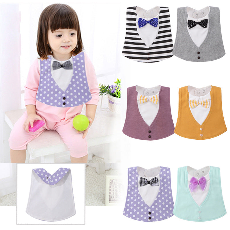 Bébé réglable en trois dimensions Bow Tie quatre couches Serviette étanche Salive