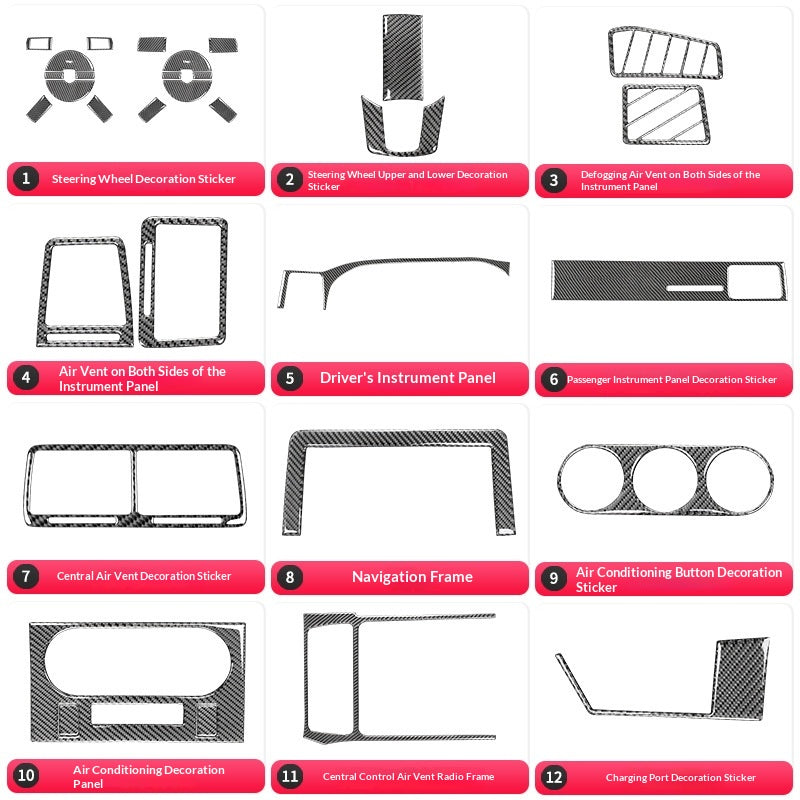Challenger Carbon Fiber Center Console Cup Holder Sticker décoratif