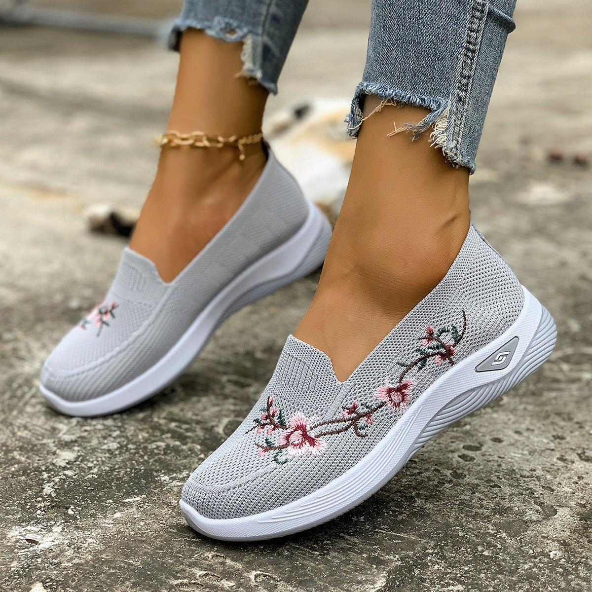 Femmes Mesh d'été chaussures avec semelles plates respirant et non-dérapant