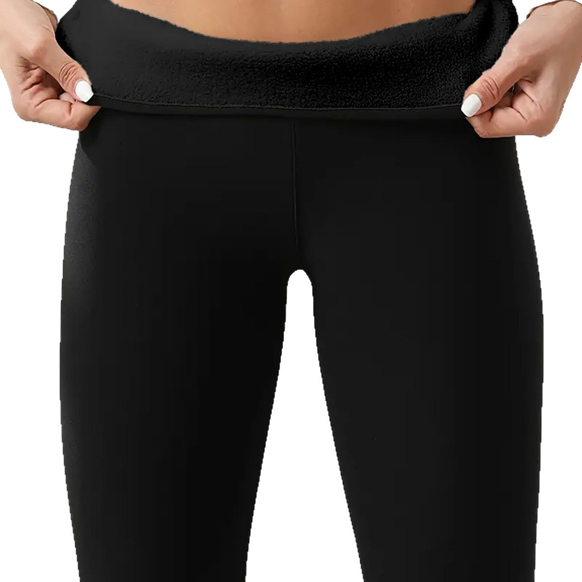 Leggings à manches hautes en polaire élastique thermique