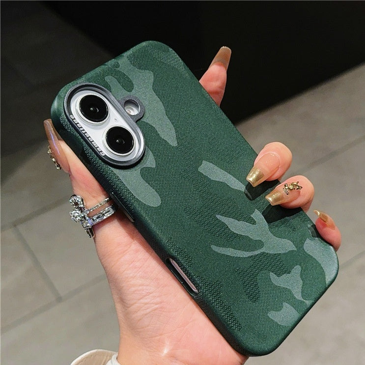 Camouflage Couverture de protection de téléphone mobile en cuir tout compris
