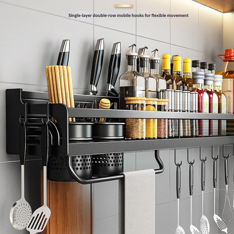 Porte couteaux mural avec range-couverts pour cuisine