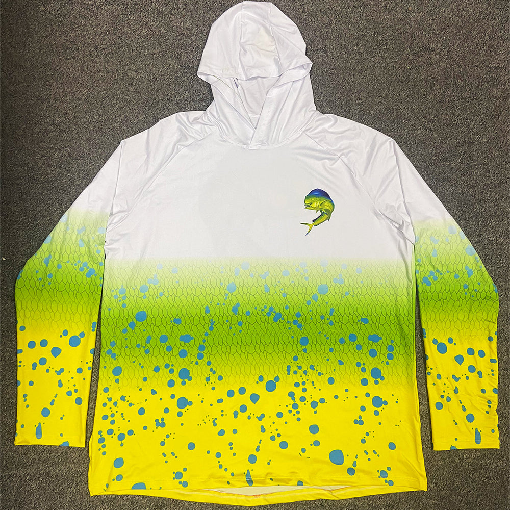 Pêche Hoodie UPF 50 anti UV Sailing Shirt Surf d'été Hommes Long Sleeve Hunting Jersey