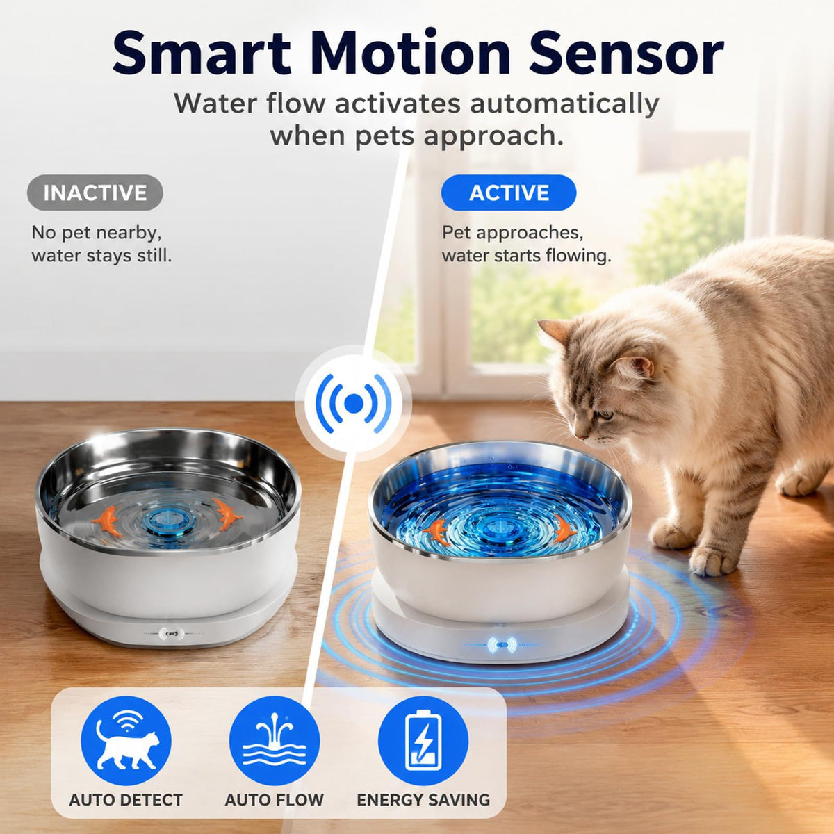 304 Fontaine d'eau pour animaux intelligents en acier inoxydable