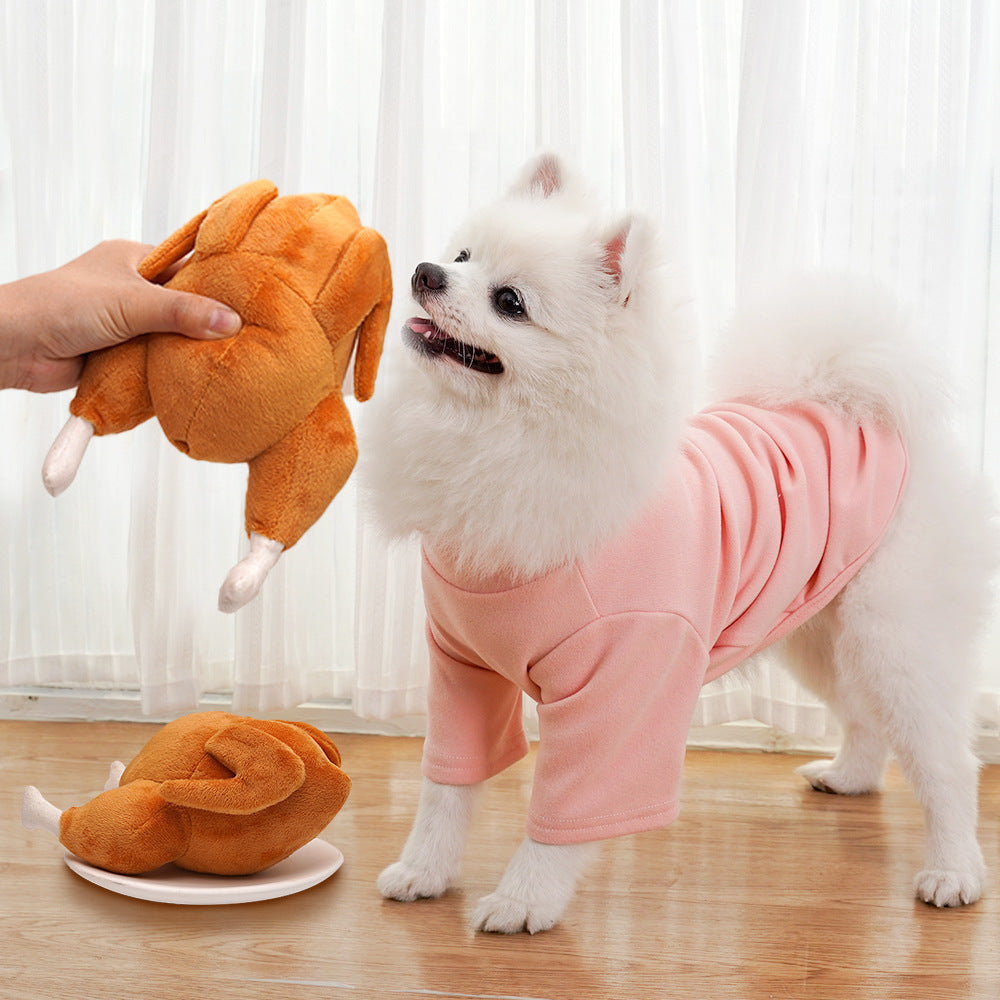 Jouet de peluche à croquer pour le poulet rôti