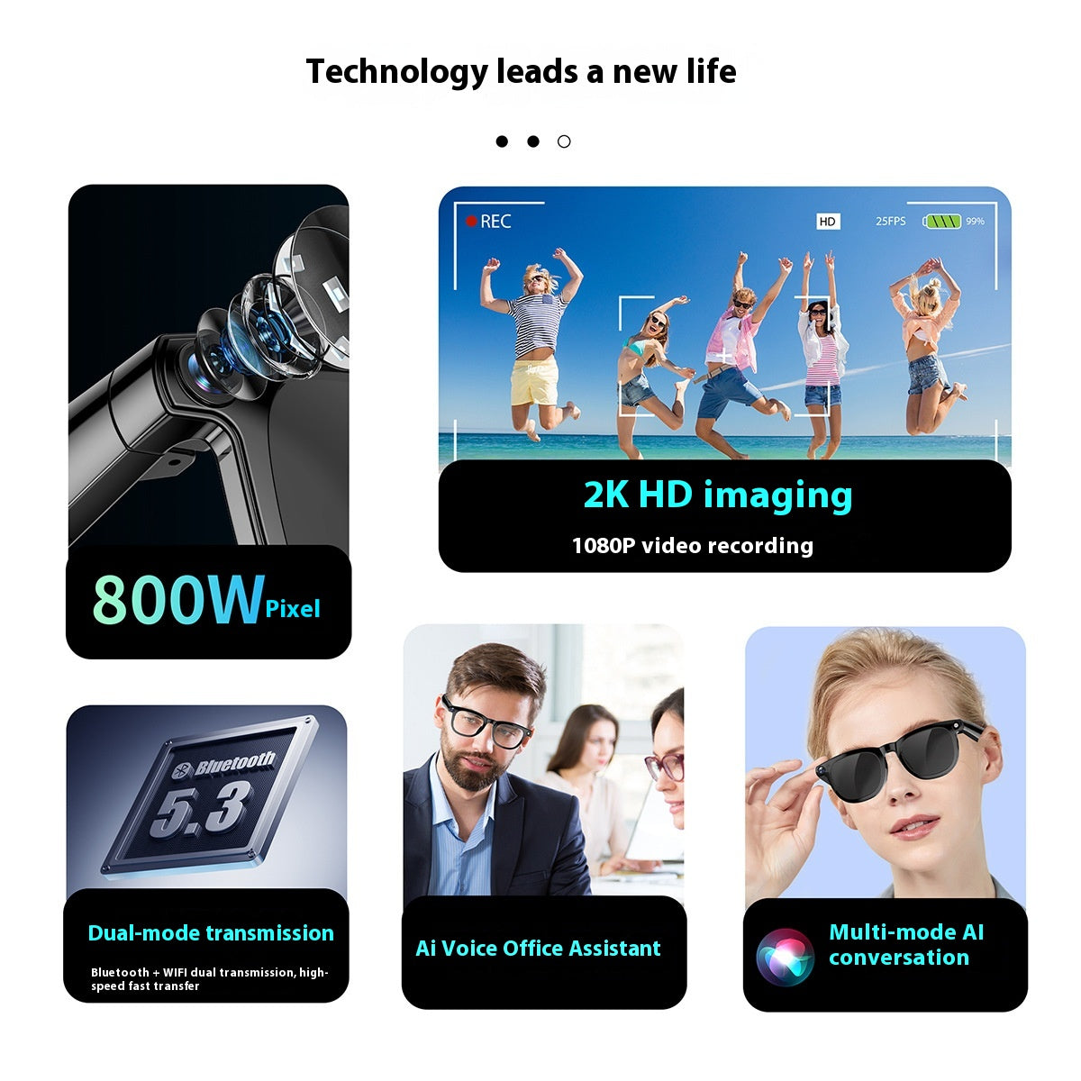 Ai Smart Glasses 800w Double objectif