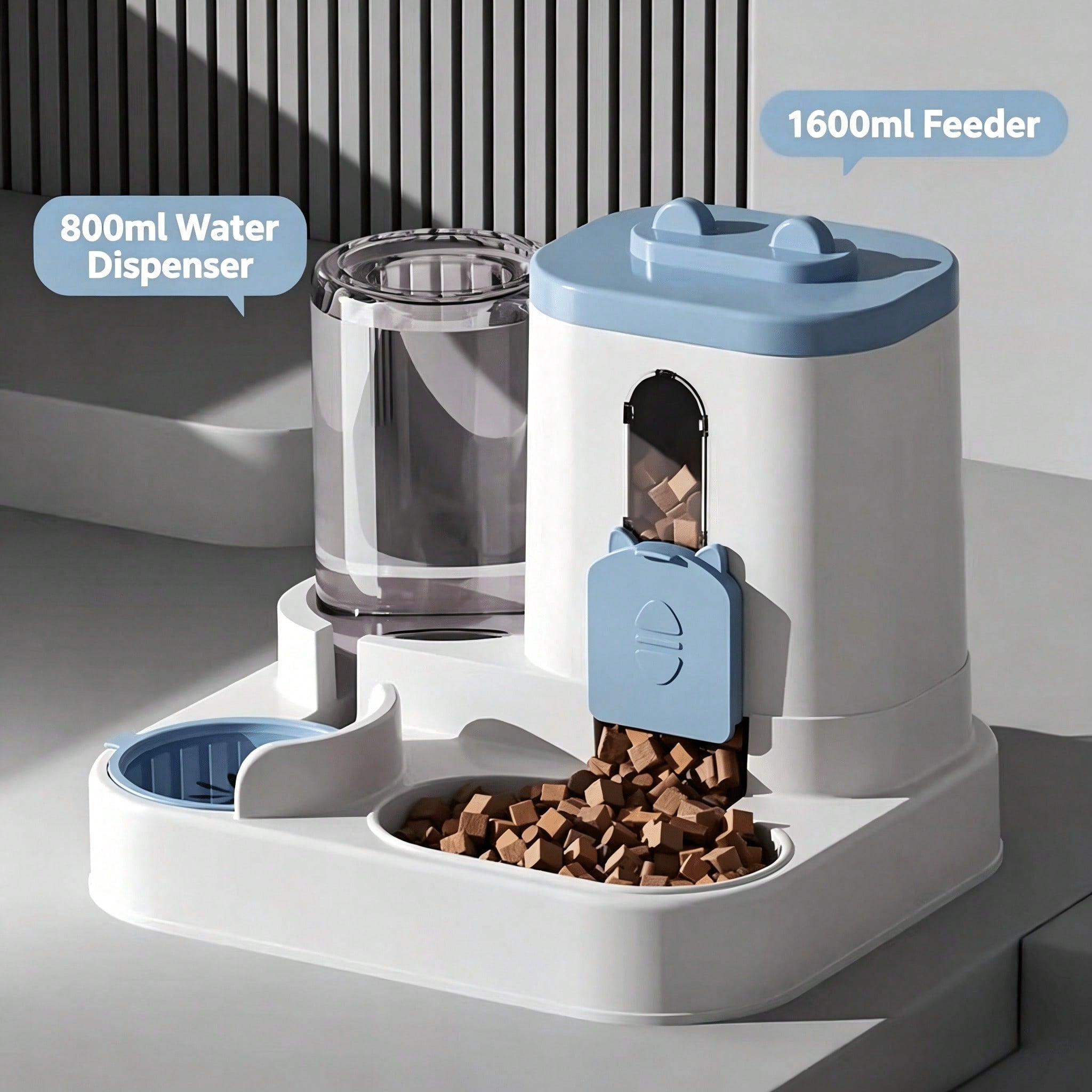 4 Couleurs Gravity Pet Feeder Distributeur d'eau Cute Cat Forme Automatique Food Water Bowl Larg