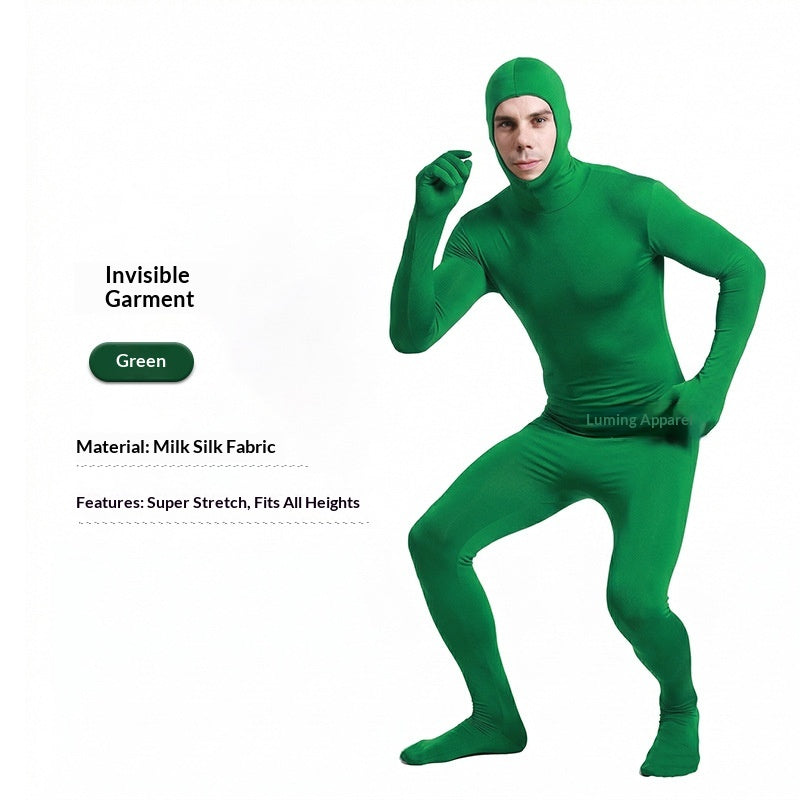 Costume invisible d'Halloween Cosplay Performance Outfit Noir Homme body scene Performanc