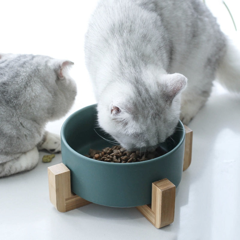 Solid Color Minimalist Accueil Utilisation Céramique Cat Food Feed Bowl