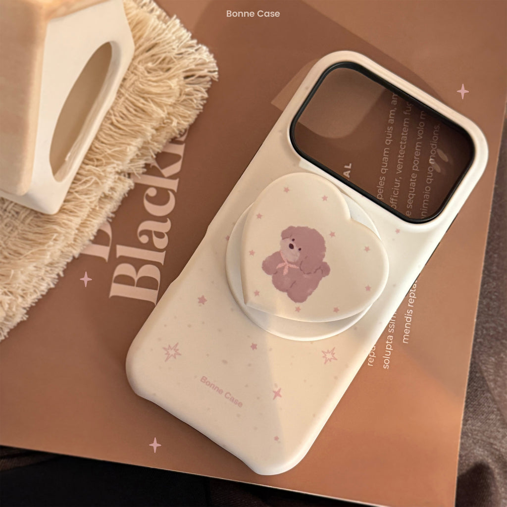 Buttercream Teddy Magnetic Bracket Phone Case Film