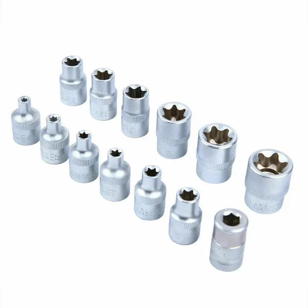 Socket Torx Bit 34pcs et E-Torx Star Socket Set 1/4" 3/8" 1/2" Drive Homme Femme E-torx S