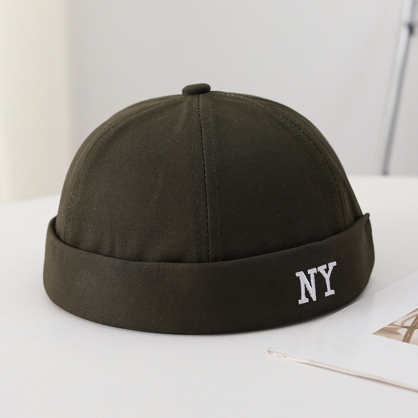 Homme monocolore brodé Lettre NY Ajustable Trendy Style Bohemian Chapeau Landlord