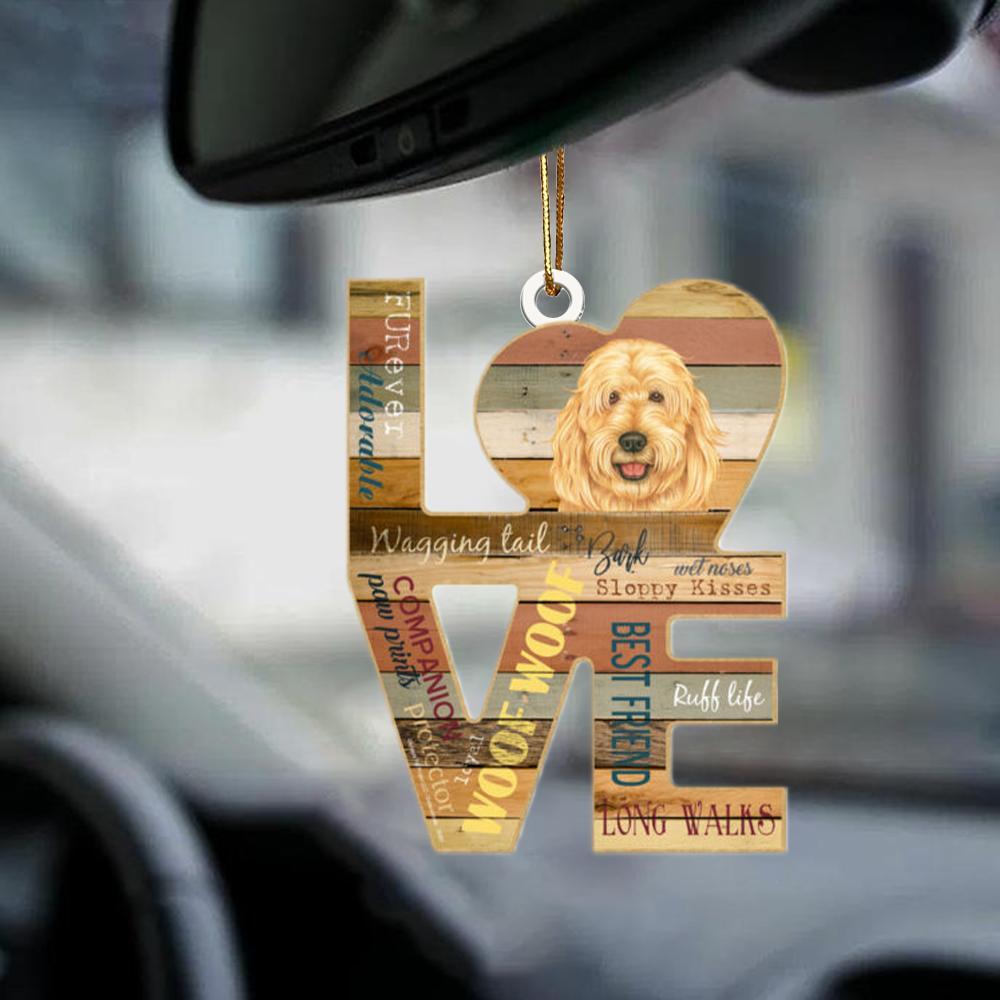 Pendentif de voiture chien de couchage Angel Home Décor Acrylique Showcase Ornements suspendus pour portes