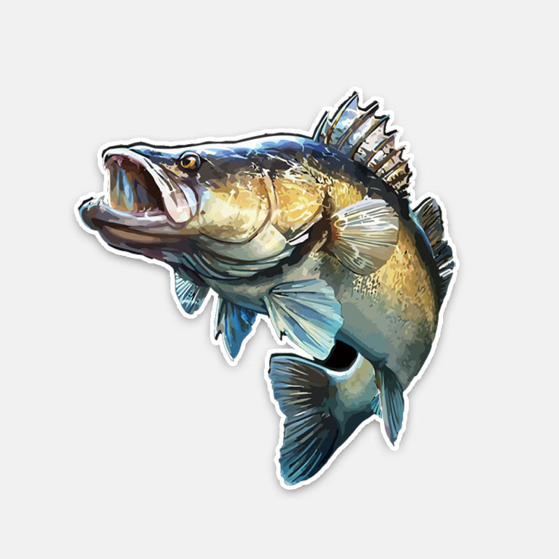 Bass Fish Reflective Outdoor Fish Car Sticker
