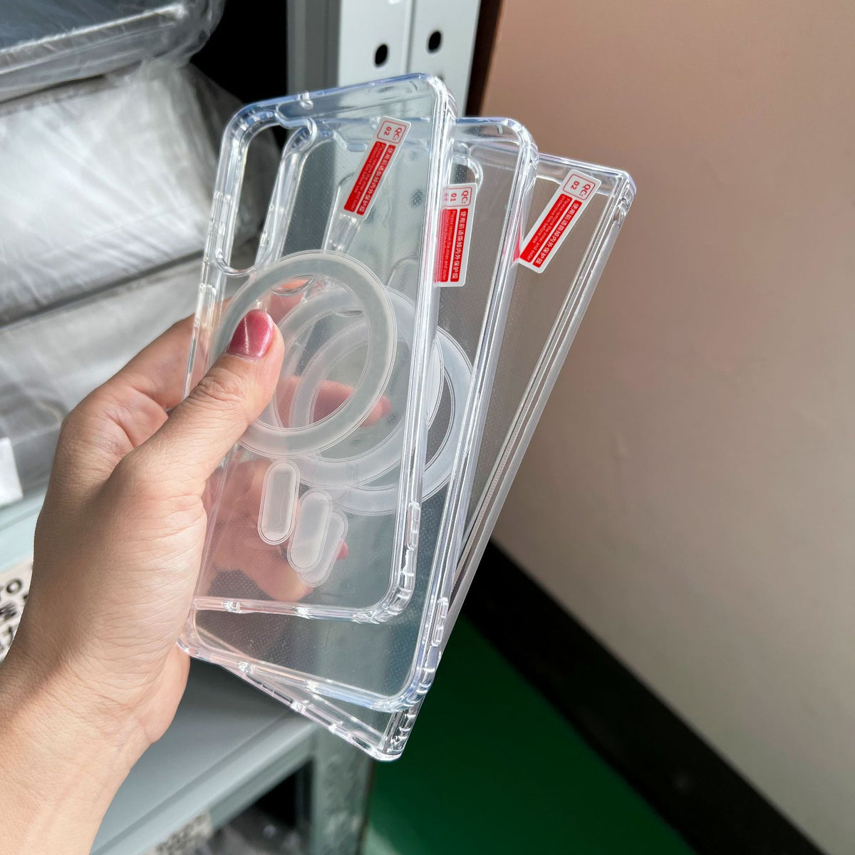 Boîtier de protection magnétique transparent S24plus Acrylique résistant à la chute A36