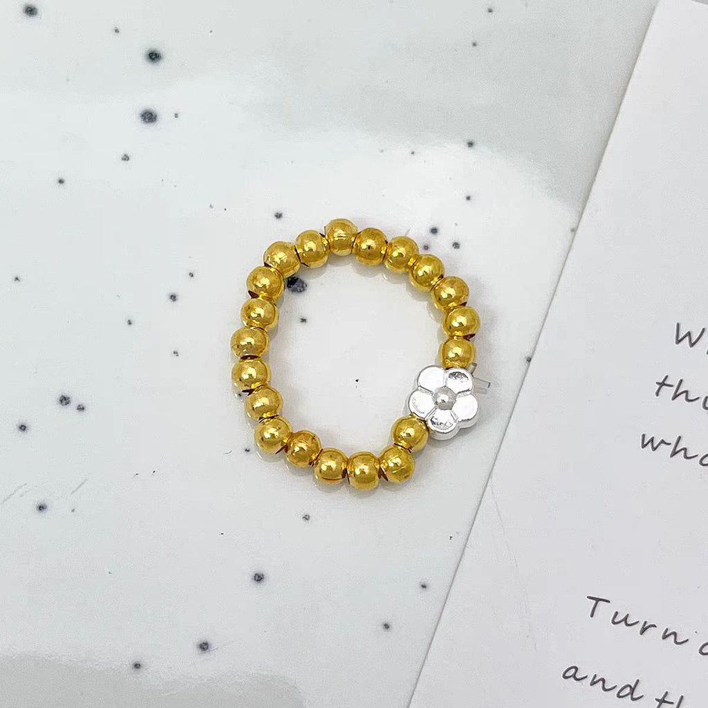 Maillard Pearl Bague Perlé Rope Élastique Femme Artistic Stacking Index Finger Ring High-E