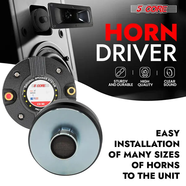 5 Core Compression Driver Titanium Voice Coil 200W Peak Audio Horn Speaker Tweeter System