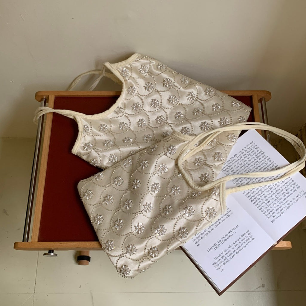 Sac à épaule polyvalent brodé en perles