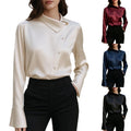 Blouse satinée à manches longues pour femmes