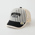 Summer Baby Vertical-striped Mesh Patchwork Brodé YORK Casquette de baseball pour Park Playtim