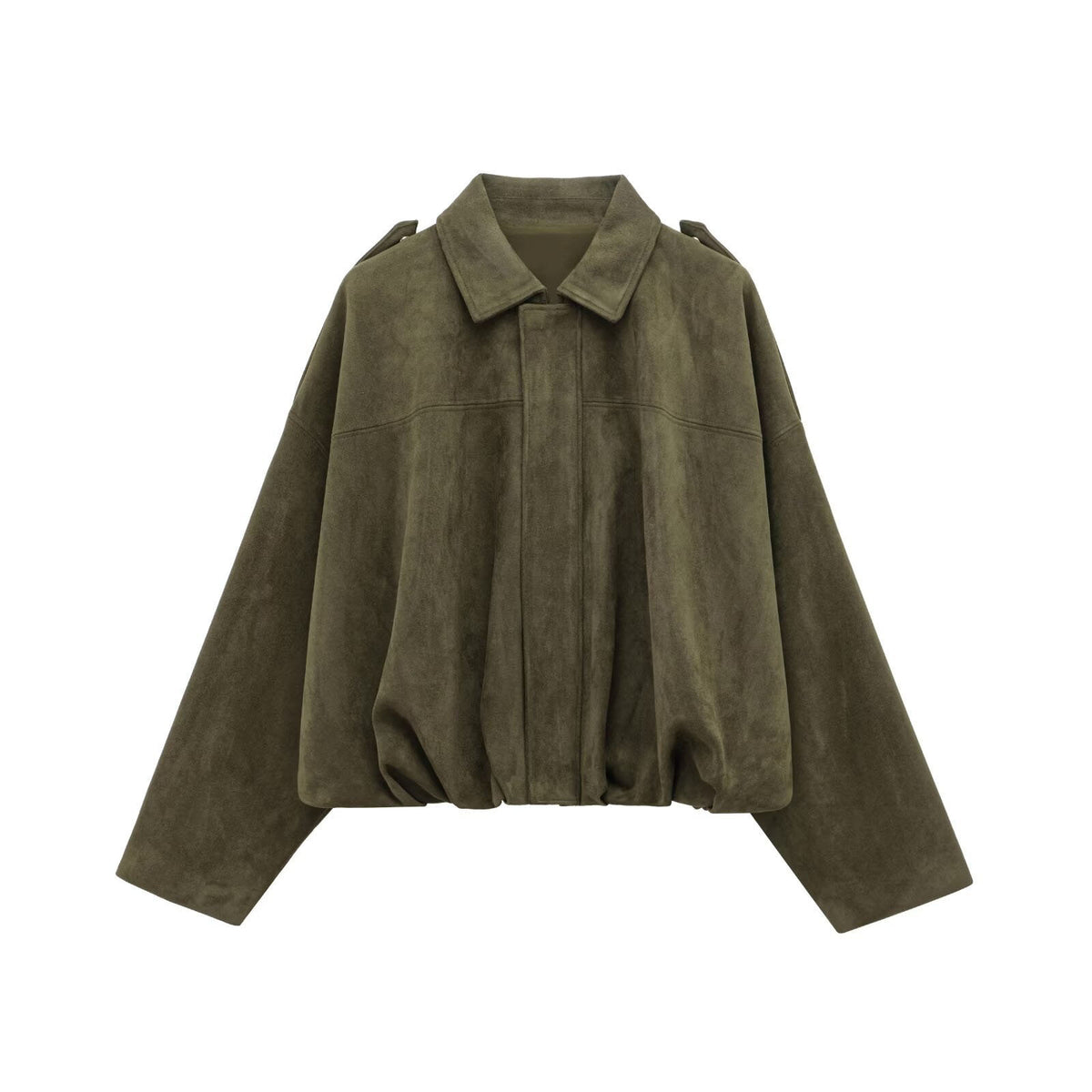 Autumn And Hiver Veste de Bomber Européen et américain Bat Manche Zipper Loose Suede Textur