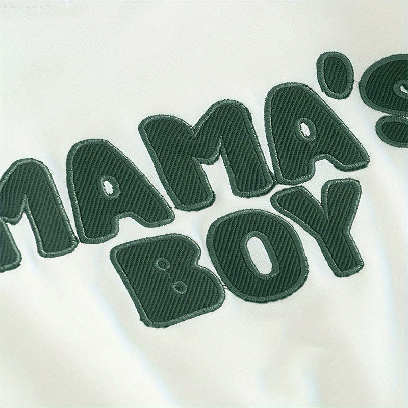 Sweatshirt 2 pièces de bébé garçon ensemble rond col lettre Imprimer Top & Drawstring Jogger Pantalons Fo