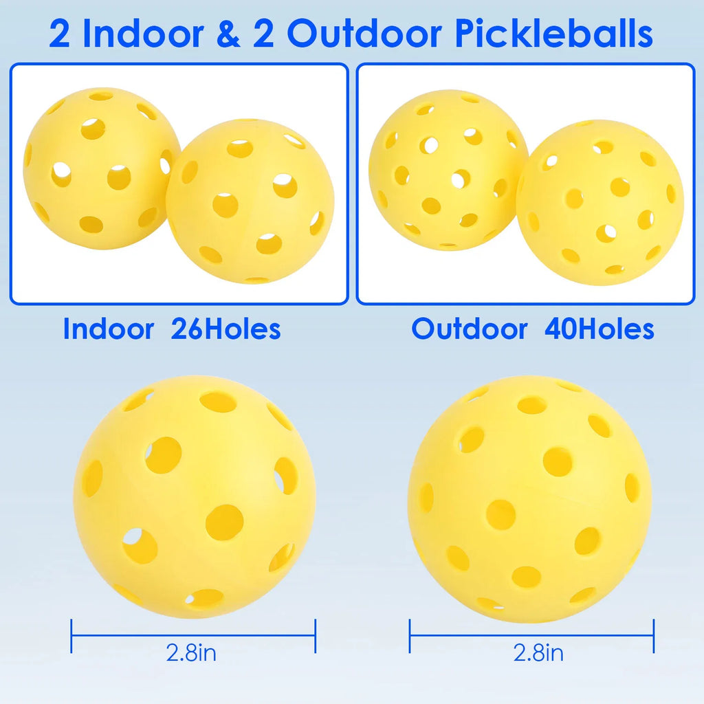 Set de filet de pickleball portable de taille de règlement 22ft Système de filet de pickle avec 4 pickleb