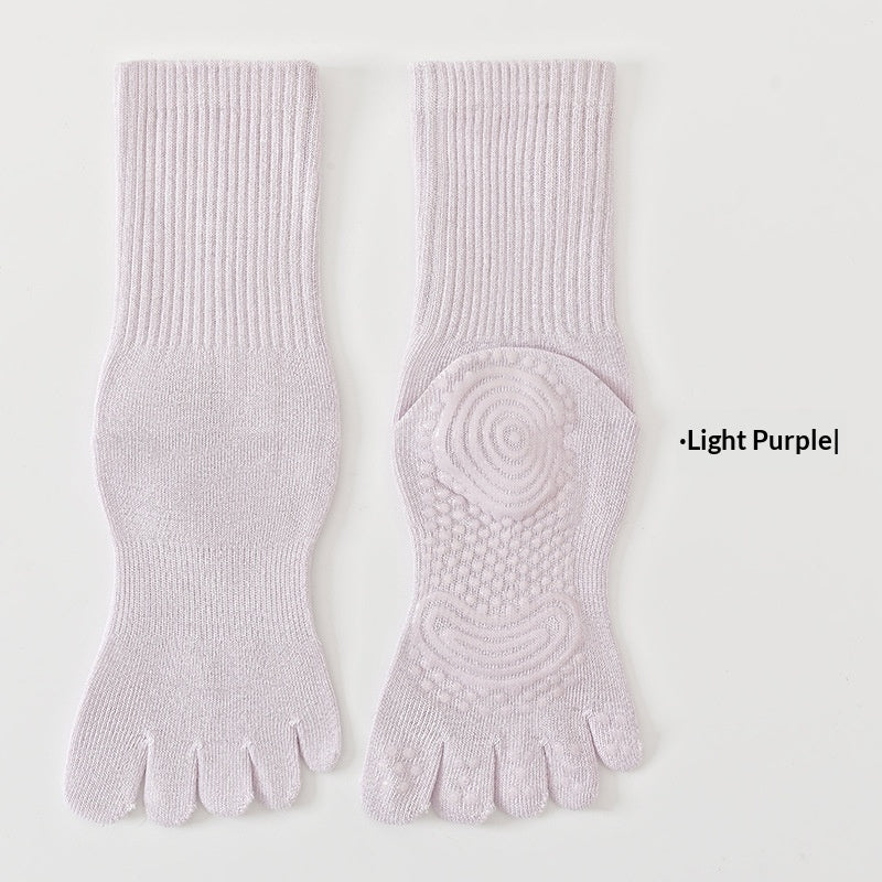 Chaussettes de yoga de printemps d'été à 5 Toe Mid-Calf