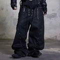 Pantalons en denim à jambe droite Pantalons à jambe large et lourde