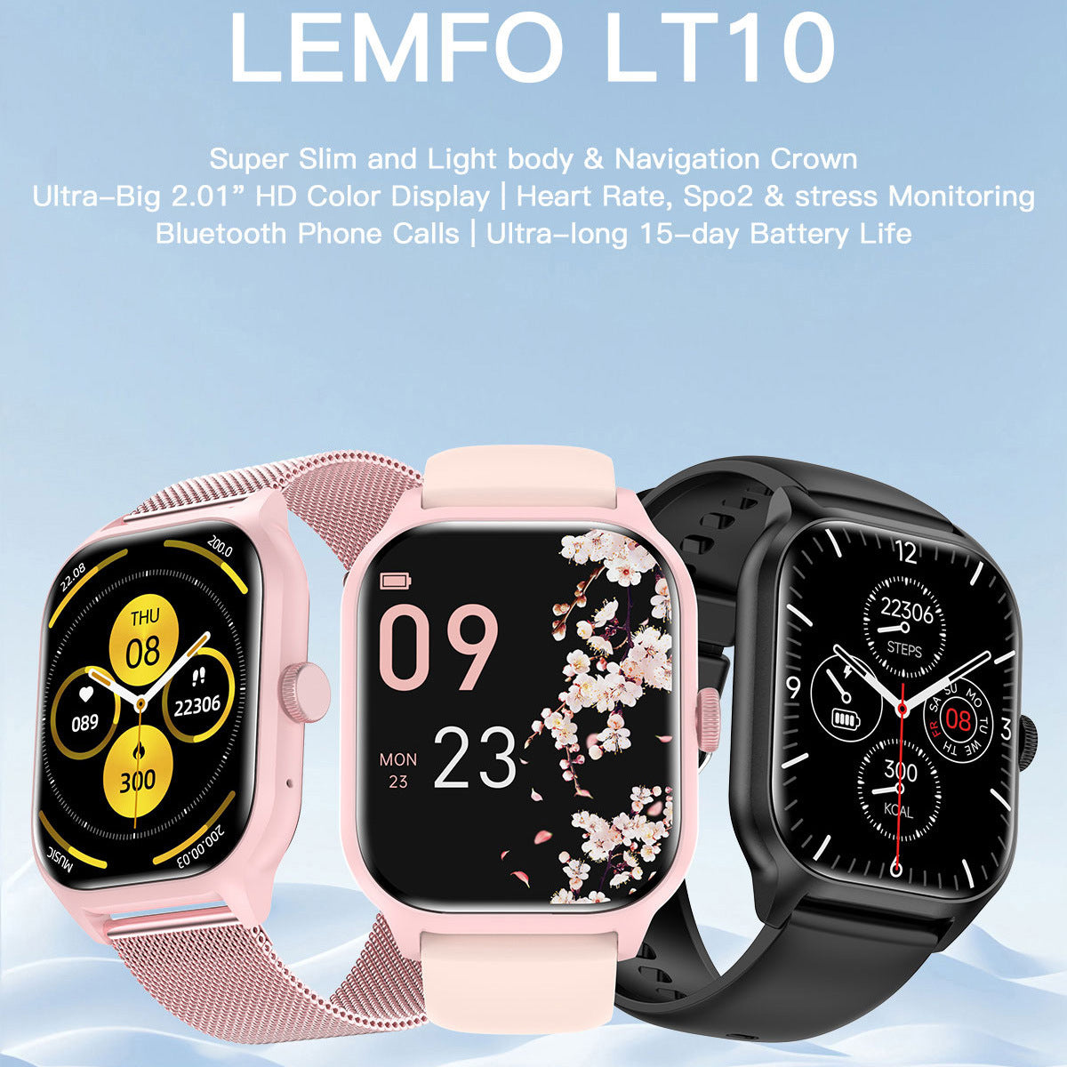 Multifonctionnel Bluetooth Appel Heart Rate Blood Pression Surveillance du sommeil Santé sportive