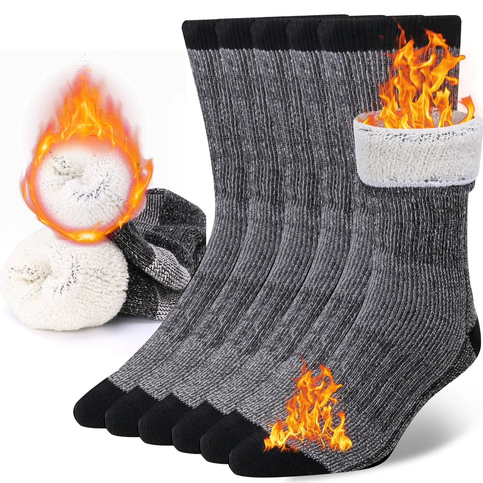 Chaussettes chaudes épaissies de laine ronde pour hommes et femmes