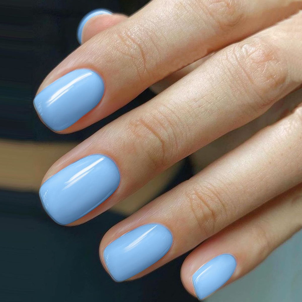 Stickers Nail Minimaliste à Carré Court pour Femmes Faux Nail