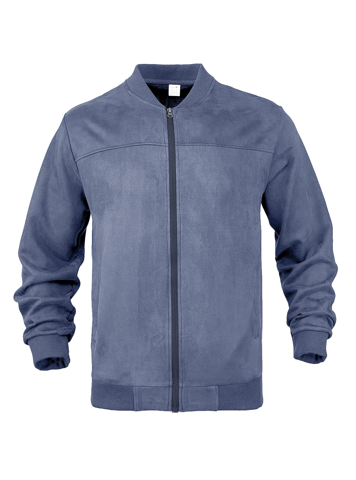 European And American Men's Suede Solid Color Casual Sports Stand Collar Zipper Jacket Plu