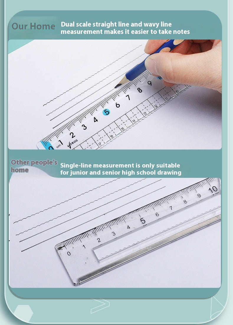 Youpai Ruler Sets Dessin acrylique transparent Protracteur carré quatre pièces