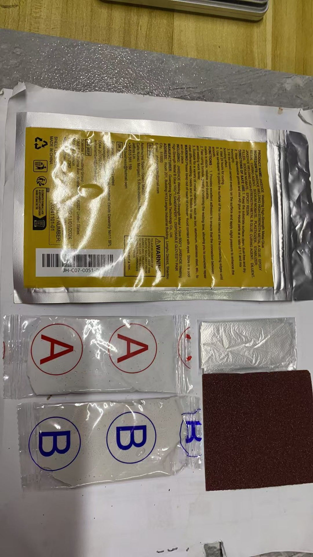 JAKEHOE Kit adhésif de réparation en métal à haute résistance