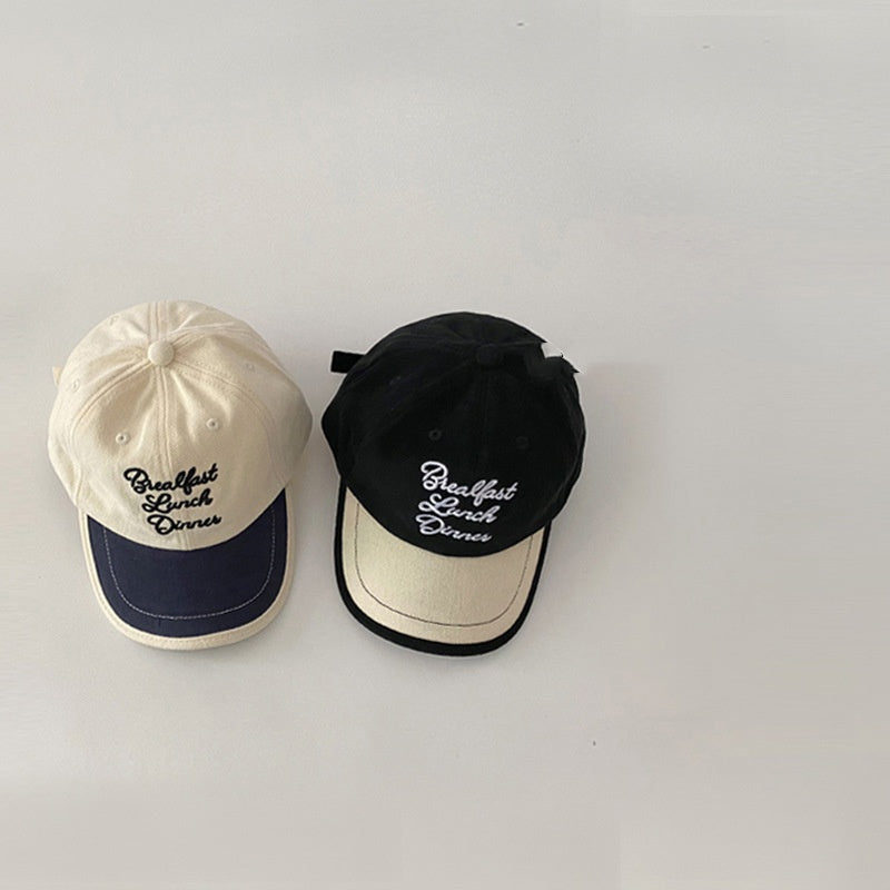 Enfants Printemps et automne Couleur Bloc Broderie Soft Top Sun Hat