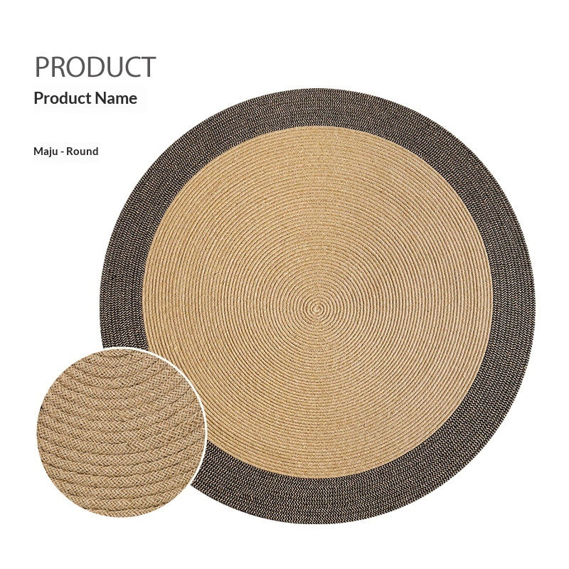 Tapis de salon de jute naturelle rond étage