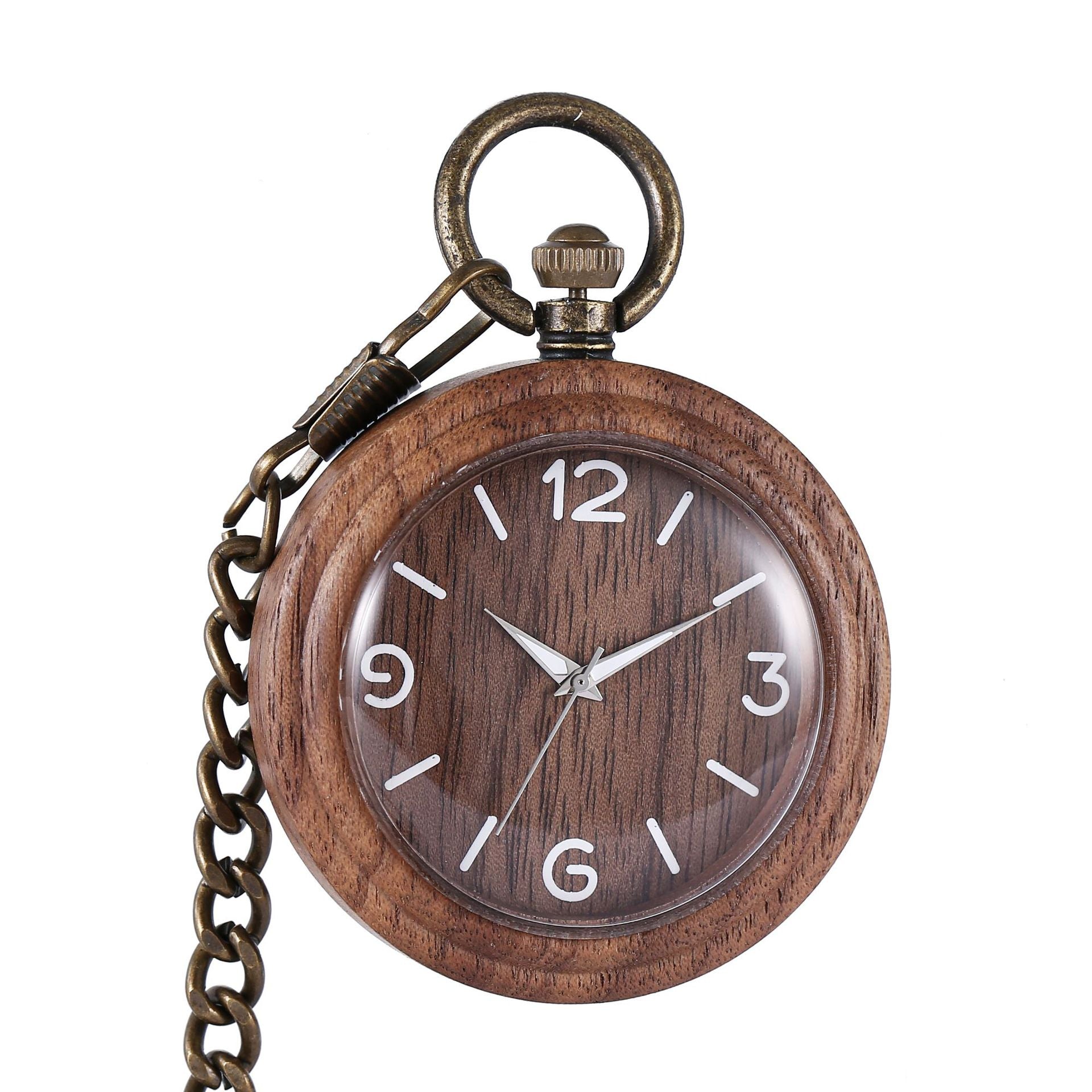 Montre de poche en bois de couleur bleue-verte