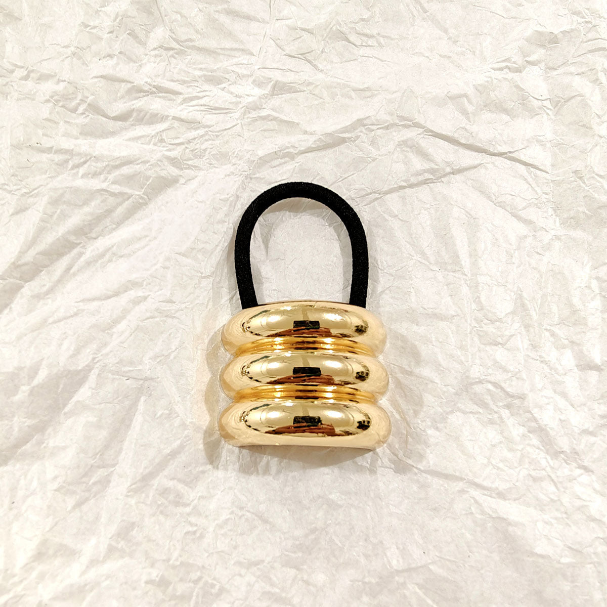 Géométrie métal concave-convexe élastique tempérament cheveux anneau corde de cheveux