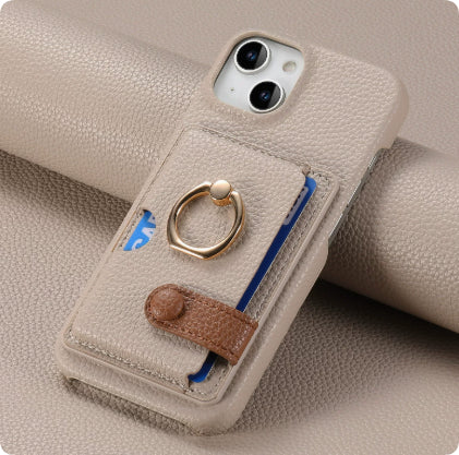 Convient pour 16 porte-carte Zipper porte-manteau de boîtier de téléphone