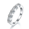 Anneau de bande de mariage en 5 tons Moissanite