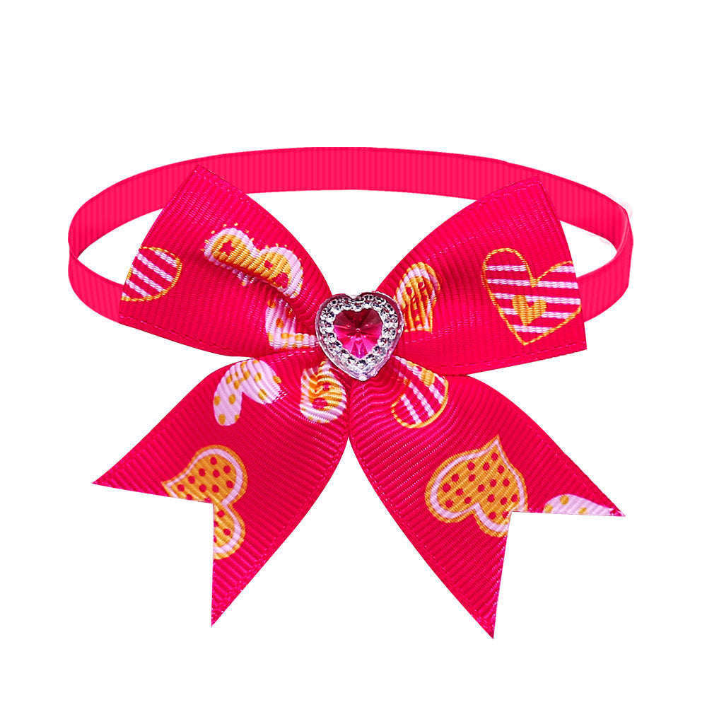 Animaux de compagnie Love Diamond Bow Tie Bow Accessoires
