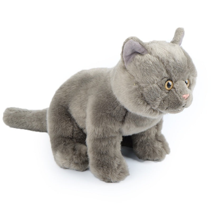 Poupée d'animaux farcie en peluche de chat bleu simulation