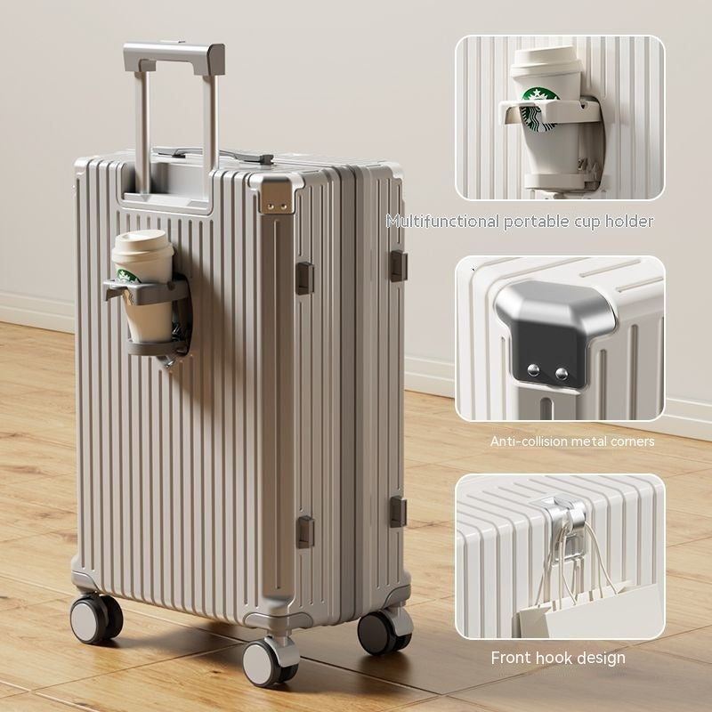 Bagage Femmes Bagage Internet Homme Mot de passe Trolley Case Cuir véritable