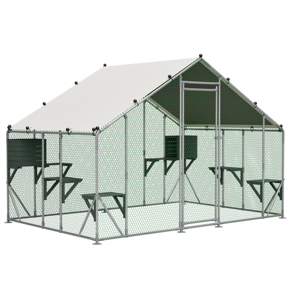 Extra robuste 3x2m en métal extérieur Cage de chat - Plate-forme en bois massif DIY